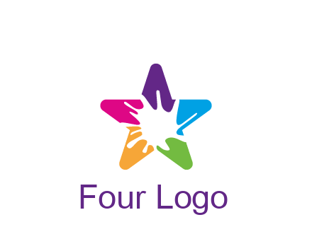 negative spacing of splash in colorful star art logo