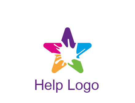 negative spacing of splash in colorful star art logo