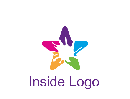 negative spacing of splash in colorful star art logo