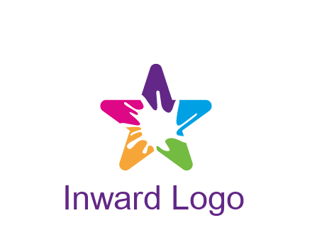 negative spacing of splash in colorful star art logo