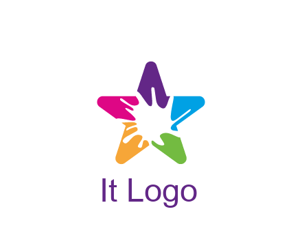 negative spacing of splash in colorful star art logo