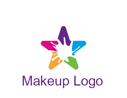 negative spacing of splash in colorful star art logo