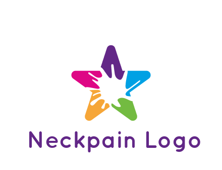 negative spacing of splash in colorful star art logo