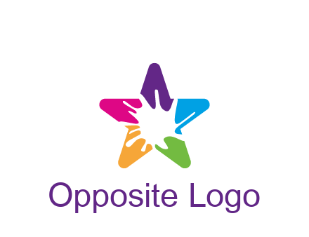 negative spacing of splash in colorful star art logo