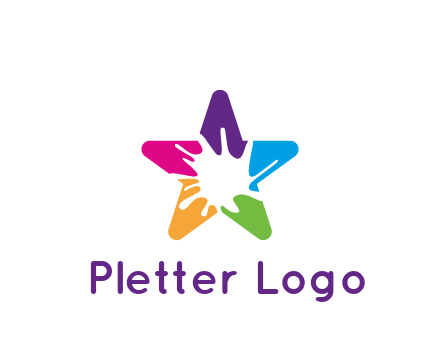 negative spacing of splash in colorful star art logo