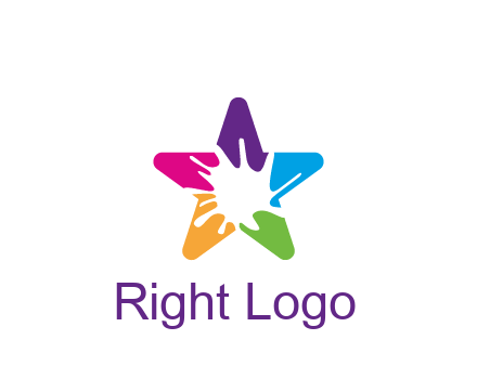 negative spacing of splash in colorful star art logo