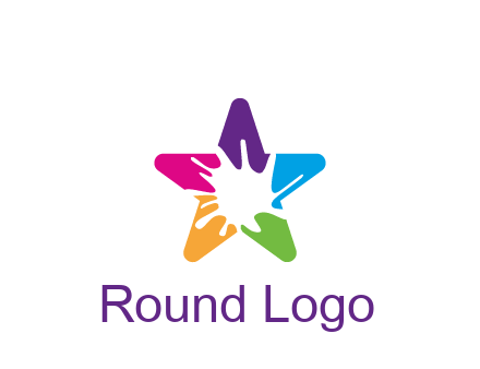 negative spacing of splash in colorful star art logo