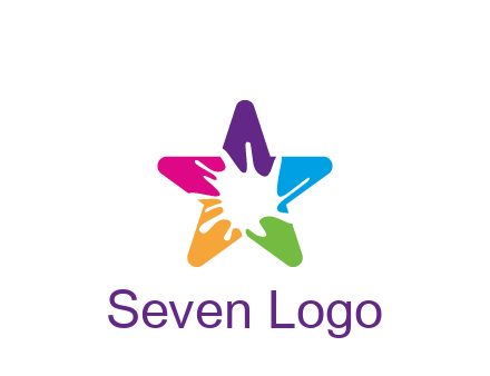 negative spacing of splash in colorful star art logo