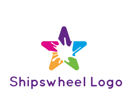 negative spacing of splash in colorful star art logo