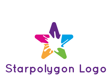 negative spacing of splash in colorful star art logo