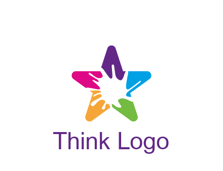 negative spacing of splash in colorful star art logo