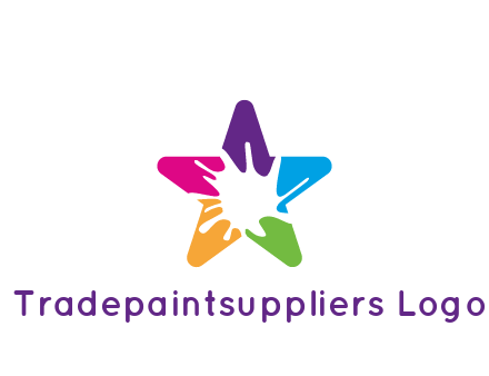 negative spacing of splash in colorful star art logo