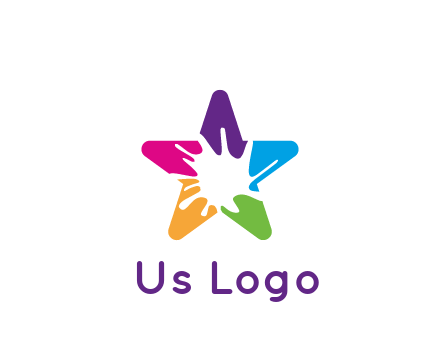 negative spacing of splash in colorful star art logo
