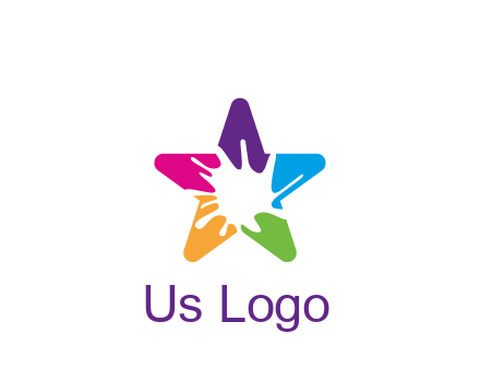 negative spacing of splash in colorful star art logo