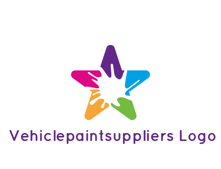 negative spacing of splash in colorful star art logo