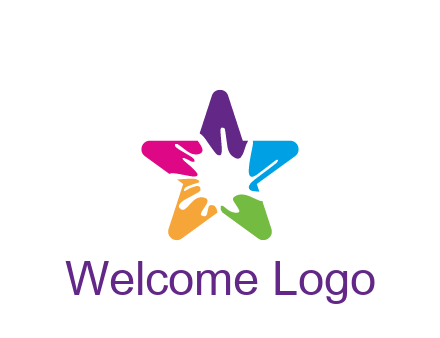 negative spacing of splash in colorful star art logo