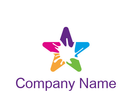 negative spacing of splash in colorful star art logo