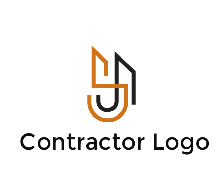 blocky letter S, J and A construction logo