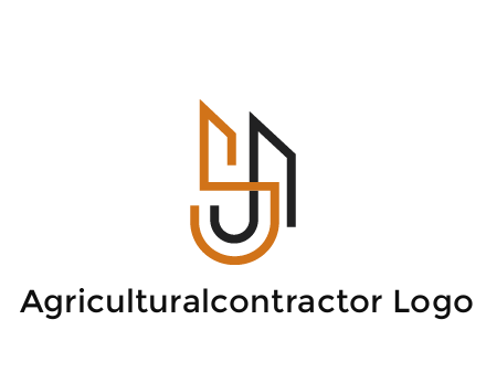 blocky letter S, J and A construction logo