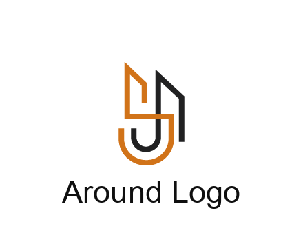 blocky letter S, J and A construction logo