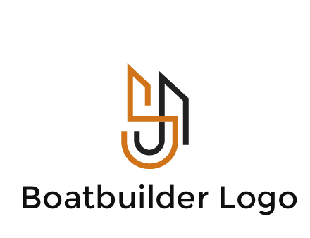 blocky letter S, J and A construction logo