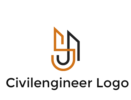 blocky letter S, J and A construction logo