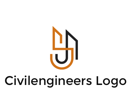 blocky letter S, J and A construction logo