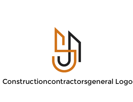 blocky letter S, J and A construction logo