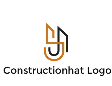 blocky letter S, J and A construction logo