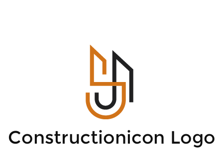 blocky letter S, J and A construction logo