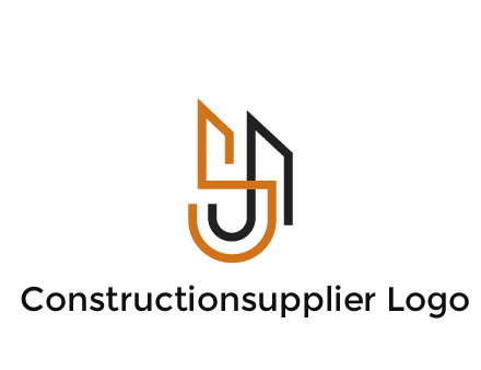 blocky letter S, J and A construction logo