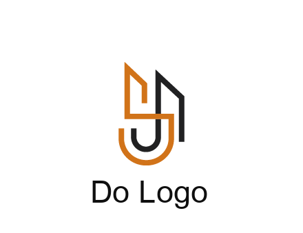 blocky letter S, J and A construction logo