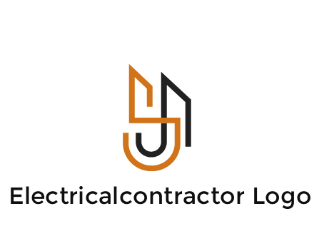 blocky letter S, J and A construction logo