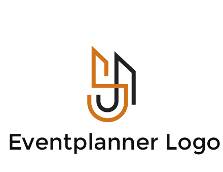 blocky letter S, J and A construction logo