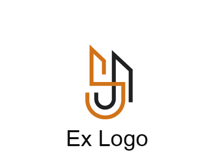 blocky letter S, J and A construction logo