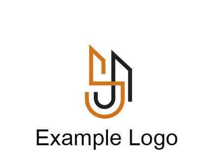blocky letter S, J and A construction logo