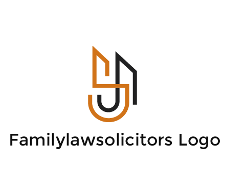 blocky letter S, J and A construction logo