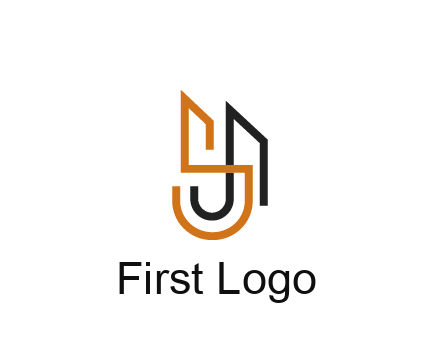 blocky letter S, J and A construction logo