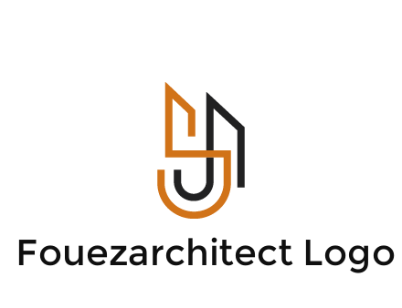blocky letter S, J and A construction logo