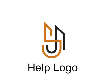 blocky letter S, J and A construction logo