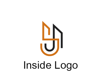 blocky letter S, J and A construction logo