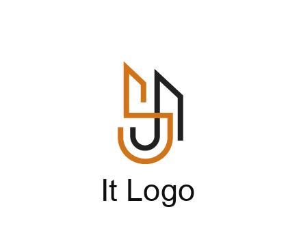 blocky letter S, J and A construction logo