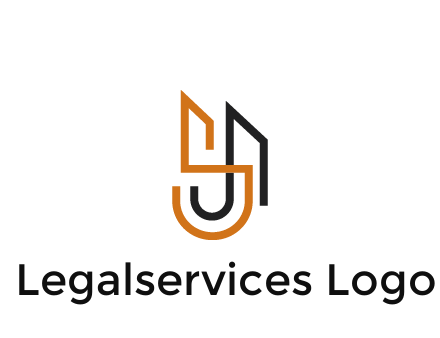 blocky letter S, J and A construction logo