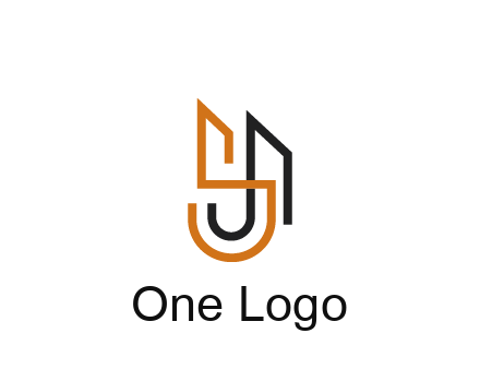 blocky letter S, J and A construction logo