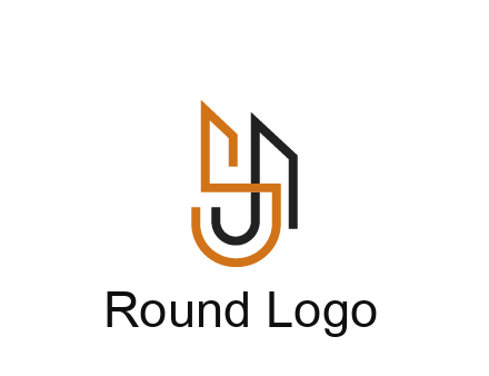 blocky letter S, J and A construction logo