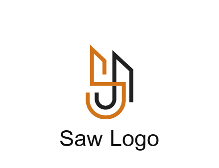 blocky letter S, J and A construction logo