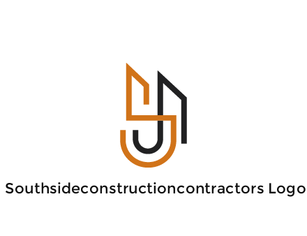 blocky letter S, J and A construction logo