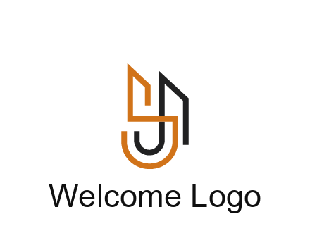 blocky letter S, J and A construction logo