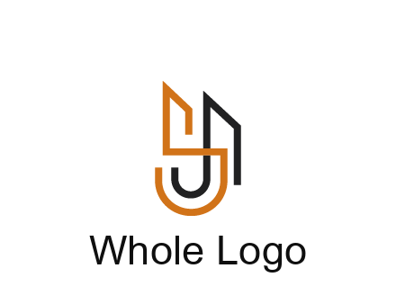 blocky letter S, J and A construction logo