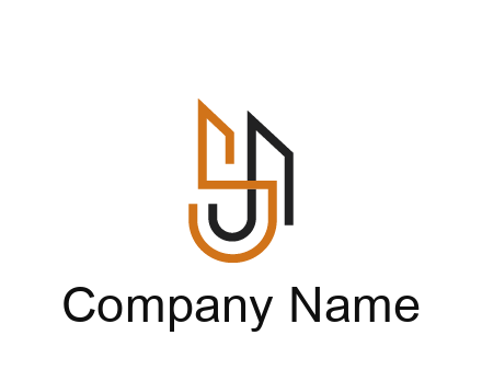 blocky letter S, J and A construction logo